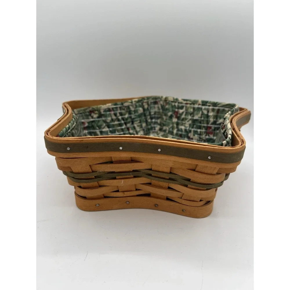 Longaberger Christmas Collection 2001 Shining‎ Star Basket w/Liner & Protector